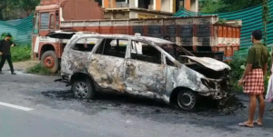 keralanews innova car fire while running at thamarasseri