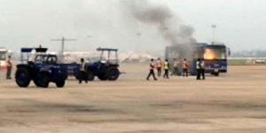 keralanews indigo passenger bus catches fire in chennai airport