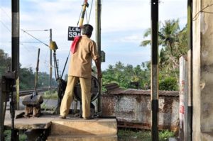 keralanews the thavam railway gate damaged when the lorry hits and traffic was interrupted