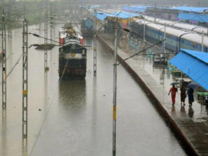 keralanews water in railway tracks trains delayed