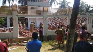 keralanews seventy police injured when a auditorium collapesed where the police training camp conducted in kannur