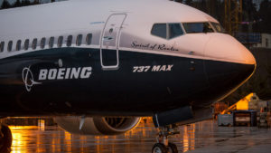 The Boeing Co. 737 MAX airplane stands outside the company's manufacturing facility in Renton, Washington, U.S., on Tuesday, Dec. 8, 2015. Boeing Co.'s latest 737 airliner is gliding through development with little notice, and that may be the plane's strongest selling point. The single-aisle 737 family is the company's largest source of profit, and the planemaker stumbled twice earlier this decade with tardy debuts for its wide-body 787 Dreamliner and 747-8 jumbo jet. Photographer: David Ryder/Bloomberg