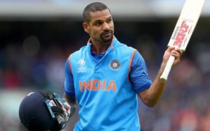 LONDON, ENGLAND - JUNE 08:  Shikhar Dhawan of India reacts to the crowd as he leaves the field after being dismissed during the ICC Champions trophy cricket match between India and Sri Lanka at The Oval in London on June 8, 2017  (Photo by Clive Rose/Getty Images)