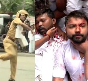 keralanews clash in ksu youth congress march to secretariate injury to mathrubhumi cameraman