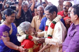 keralanews first wedding in old age home kochaniyan weds lakshmi ammal