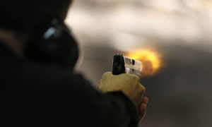 Target practice with a Glock in Salt Lake City shooting range