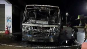 keralanews cleaner died when bus got fire in kumali