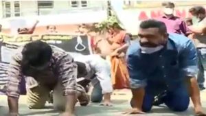 keralanews lgs rank holders crawling on knees strike infront of secretariat