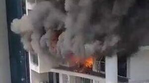 keralanews huge fire broke out in mumbai building one died many trapped inside the building