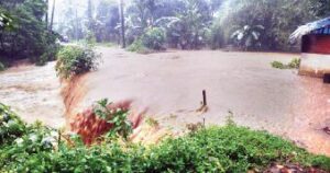 keralanews landslide in aaralam forest bridges inside the farm under water