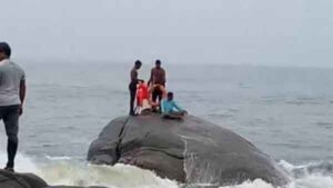 keralanews went to meditate on a rock in the sea during a storm bring back the youth adventurously