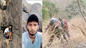 keralanews rescued youth trapped in malambuzha cherad hill rescue team reached top with babu