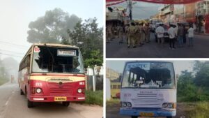 keralanews hartal widespread violence in the state stone pelting on ksrtc buses violence against private vehicles