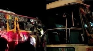 keralanews tourist bus carrying school students hit the back of a ksrtc bus and overturned in vadakancheri 9 death